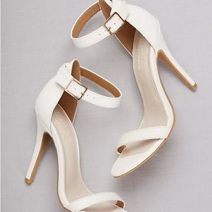 David’s Bridal White Ankle Strap Heel